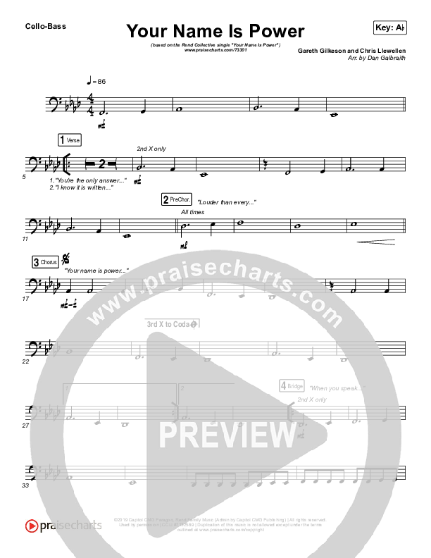 Your Name Is Power Cello/Bass (Rend Collective)