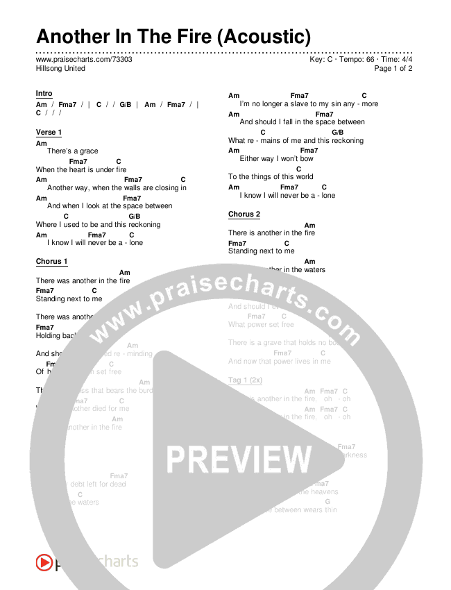 Another In The Fire (Acoustic) Chords & Lyrics (Hillsong UNITED)