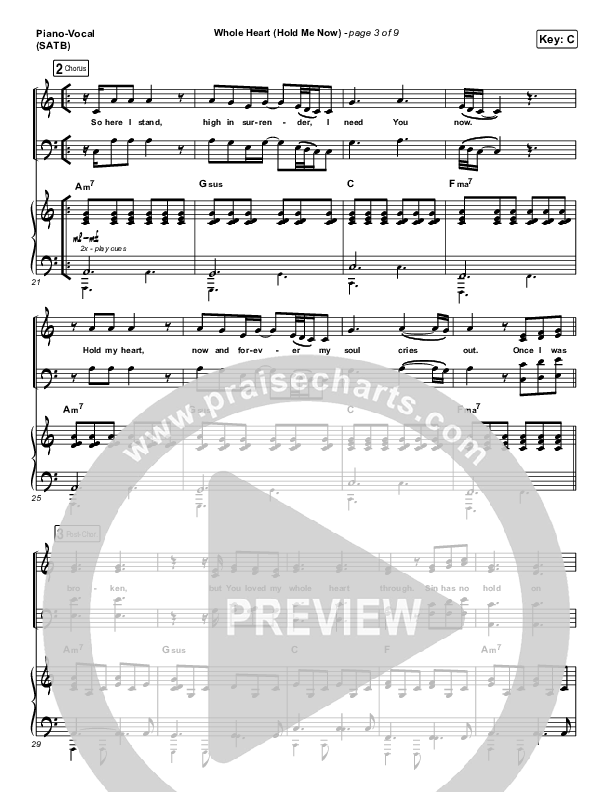 Whole Heart (Hold Me Now) (Acoustic) Piano/Vocal & Lead (Hillsong UNITED)