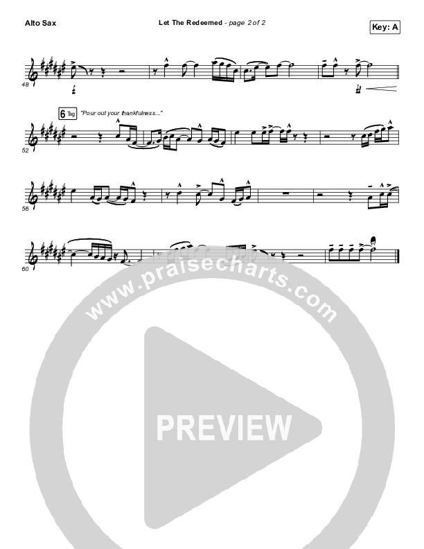 Let The Redeemed Alto Sax (Josh Baldwin)