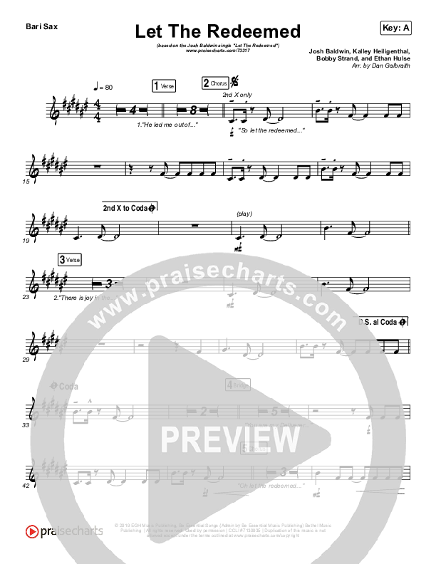 Let The Redeemed Bari Sax (Josh Baldwin)