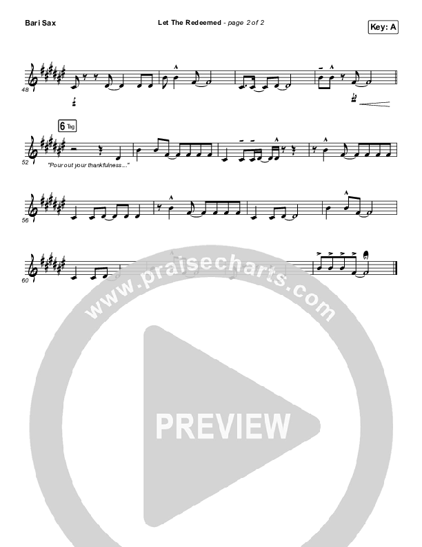 Let The Redeemed Bari Sax (Josh Baldwin)