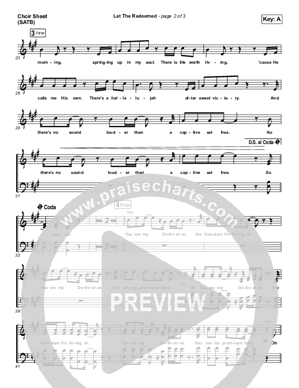 Let The Redeemed Choir Vocals (SATB) (Josh Baldwin)