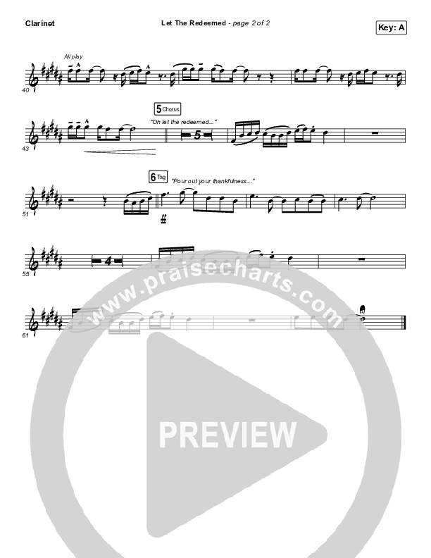 Let The Redeemed Clarinet (Josh Baldwin)