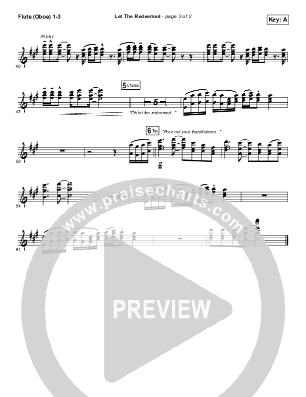 Let The Redeemed Flute/Oboe 1/2/3 (Josh Baldwin)