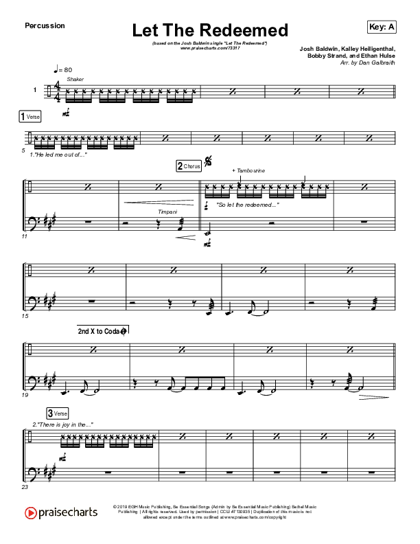 Let The Redeemed Percussion (Josh Baldwin)