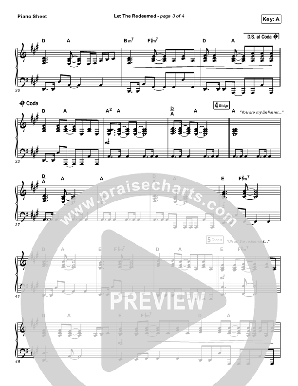 Let The Redeemed Piano Sheet (Josh Baldwin)