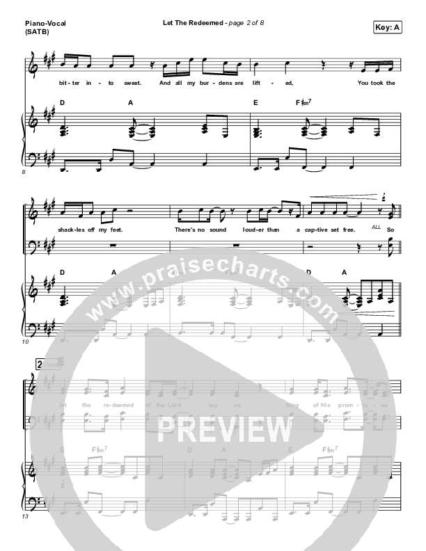 Let The Redeemed Piano/Vocal (SATB) (Josh Baldwin)