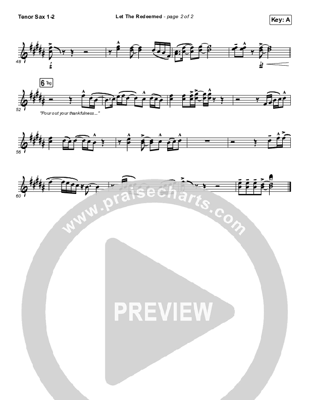 Let The Redeemed Tenor Sax 1/2 (Josh Baldwin)
