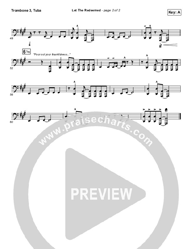Let The Redeemed Trombone 3/Tuba (Josh Baldwin)