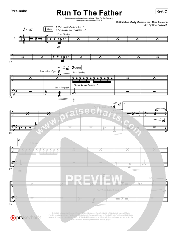 Run To The Father Percussion (Cody Carnes)