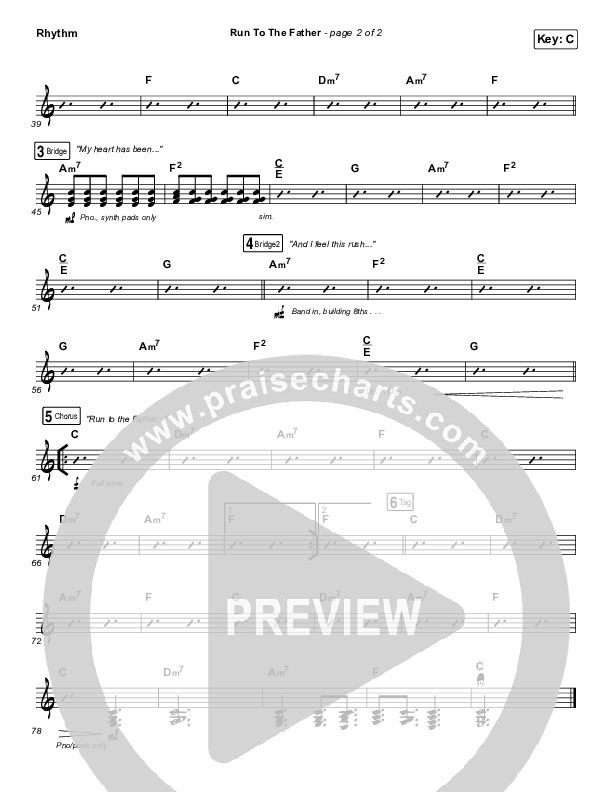 Run To The Father Rhythm Chart (Cody Carnes)