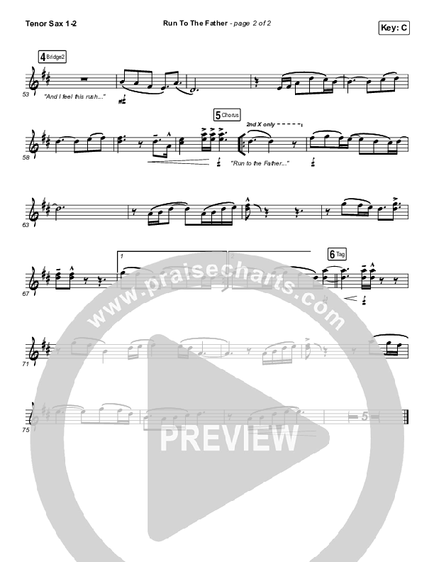 Run To The Father Tenor Sax 1,2 (Cody Carnes)