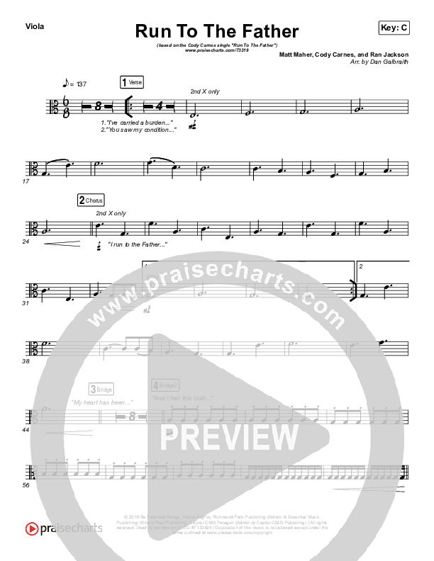 Run To The Father Viola (Cody Carnes)