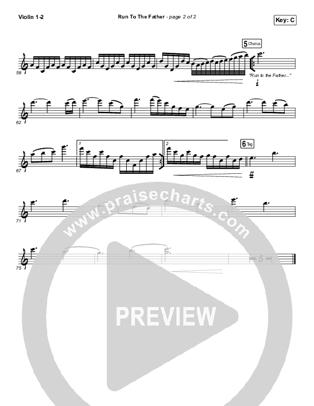 Run To The Father Violin 1,2 (Cody Carnes)