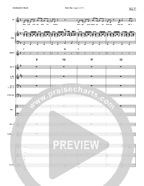 Now I See Conductor's Score (Paul McClure / Hannah McClure / The McClures)