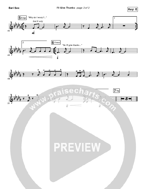 I'll Give Thanks (Live) Bari Sax (Housefires / Kirby Kaple)