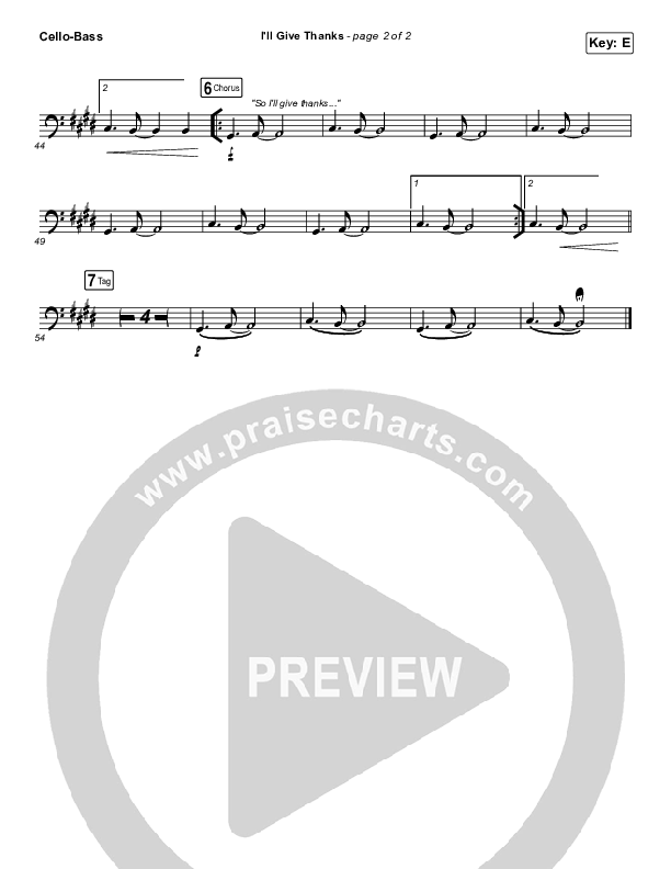 I'll Give Thanks (Live) Cello/Bass (Housefires / Kirby Kaple)