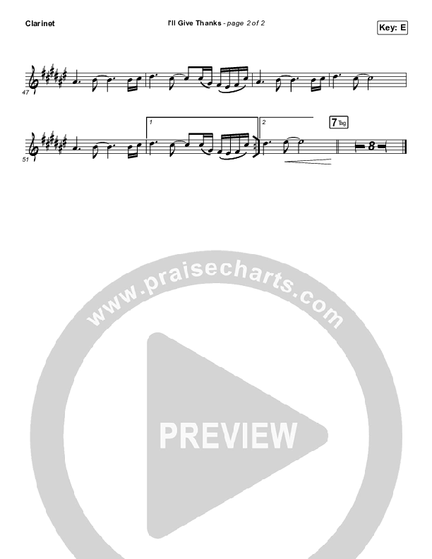 I'll Give Thanks (Live) Clarinet (Housefires / Kirby Kaple)