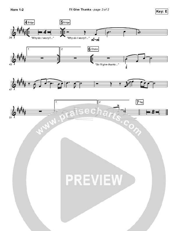 I'll Give Thanks (Live) French Horn 1/2 (Housefires / Kirby Kaple)