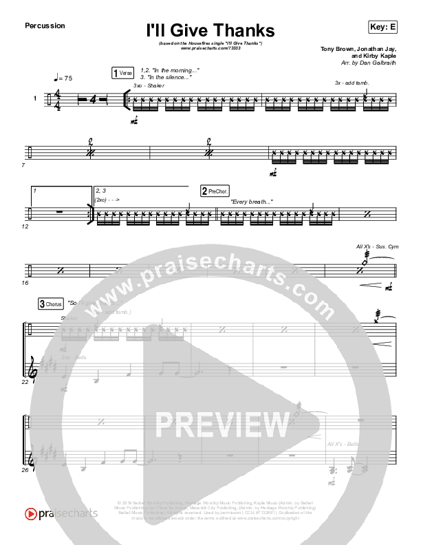 I'll Give Thanks (Live) Percussion (Housefires / Kirby Kaple)