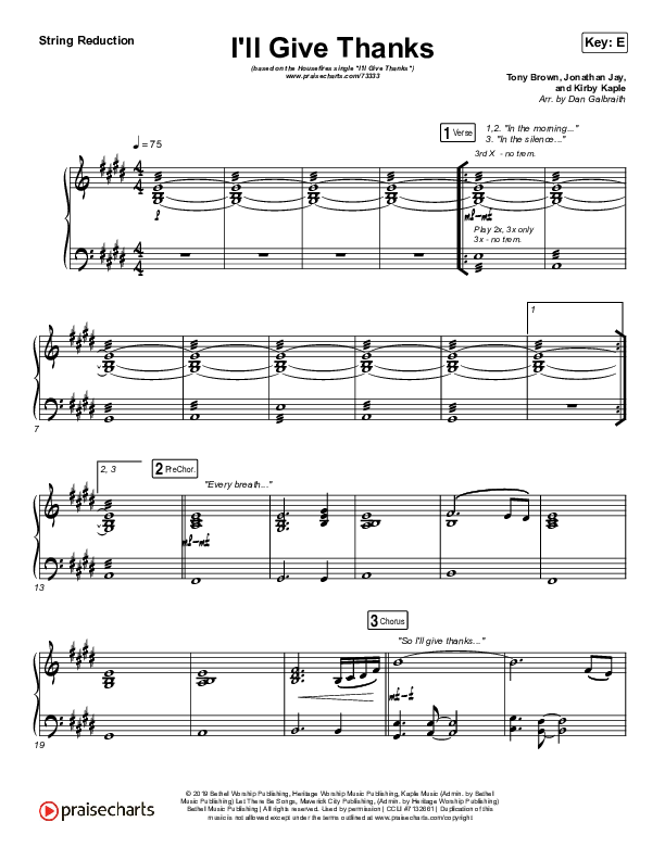 I'll Give Thanks (Live) String Pack (Housefires / Kirby Kaple)