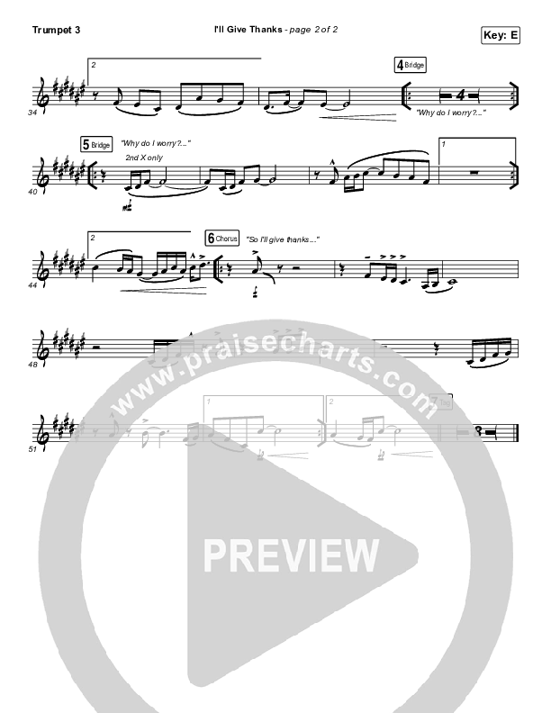 I'll Give Thanks (Live) Trumpet 3 (Housefires / Kirby Kaple)