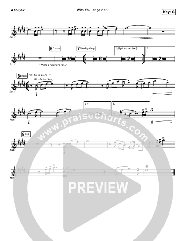 With You Alto Sax (Elevation Worship)