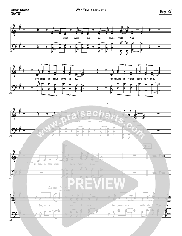 With You Choir Sheet (SATB) (Elevation Worship)
