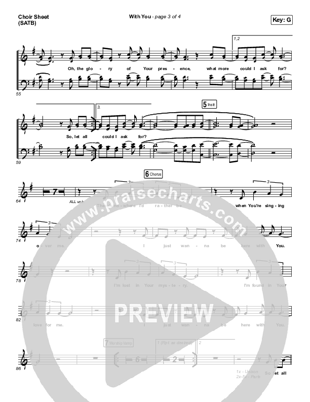 With You Choir Sheet (SATB) (Elevation Worship)