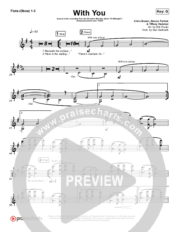 With You Flute/Oboe 1/2/3 (Elevation Worship)