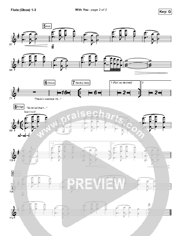 With You Flute/Oboe 1/2/3 (Elevation Worship)