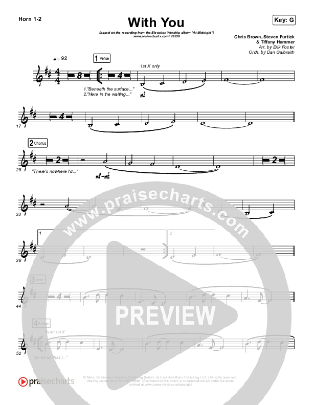 With You French Horn 1/2 (Elevation Worship)
