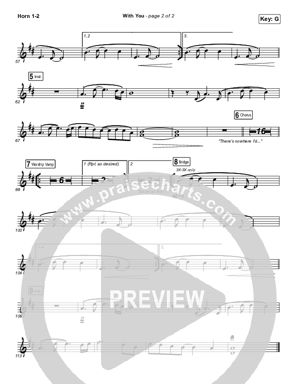 With You French Horn 1/2 (Elevation Worship)