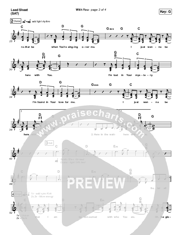 With You Lead Sheet (SAT) (Elevation Worship)