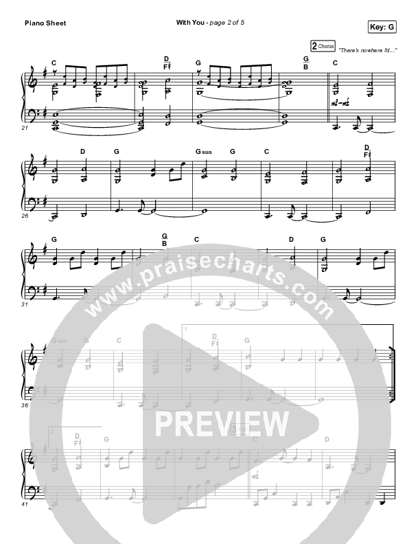 With You Piano Sheet (Elevation Worship)