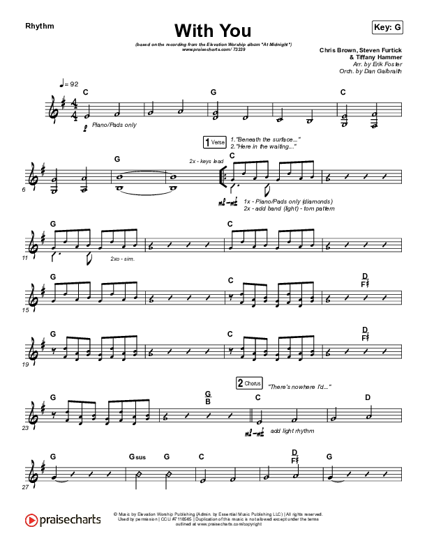With You Rhythm Chart (Elevation Worship)