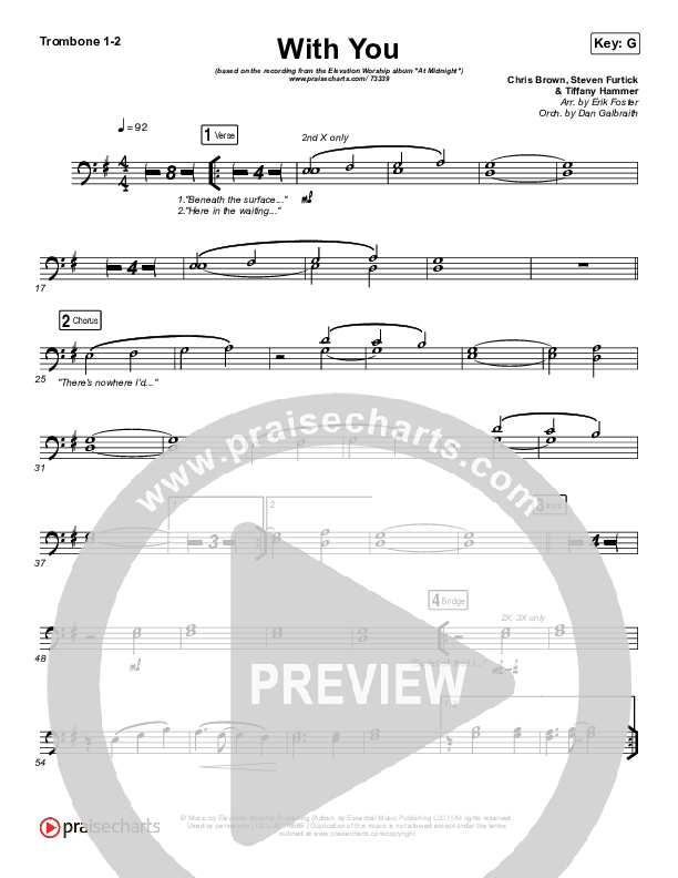 With You Trombone 1/2 (Elevation Worship)