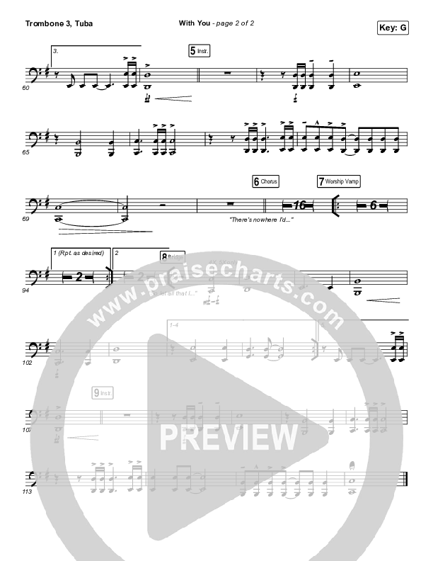 With You Trombone 3/Tuba (Elevation Worship)