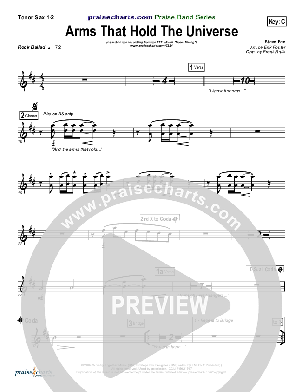 Arms That Hold The Universe Tenor Sax 1/2 (FEE Band)