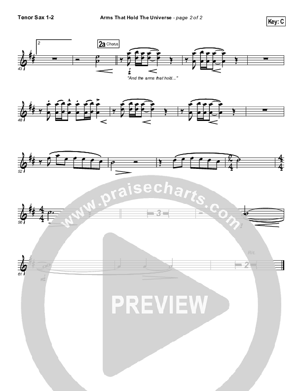 Arms That Hold The Universe Tenor Sax 1/2 (FEE Band)