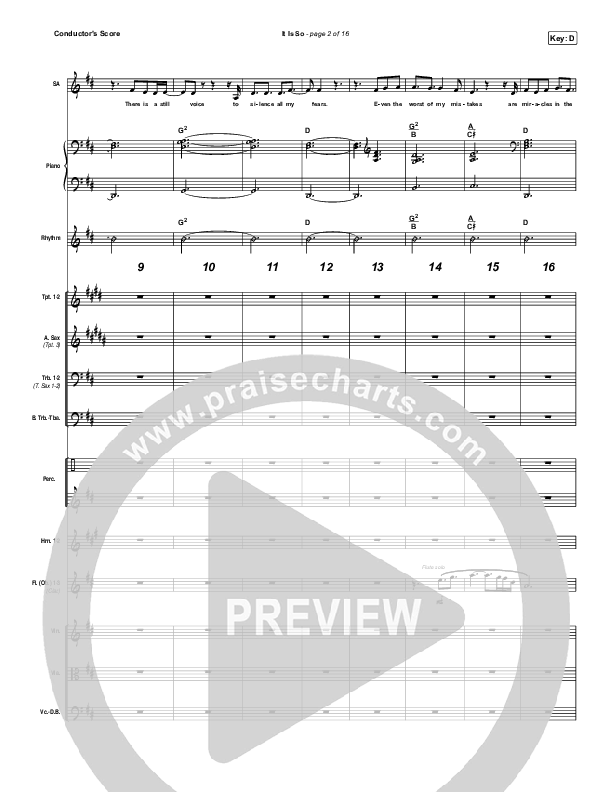 It Is So Conductor's Score (Elevation Worship)