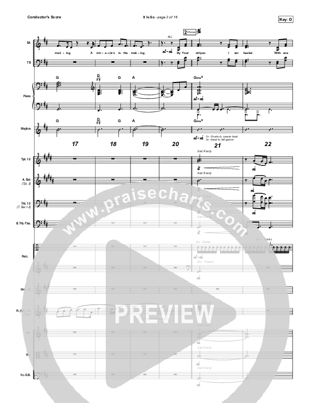 It Is So Conductor's Score (Elevation Worship)