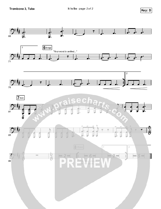 It Is So Trombone 3/Tuba (Elevation Worship)