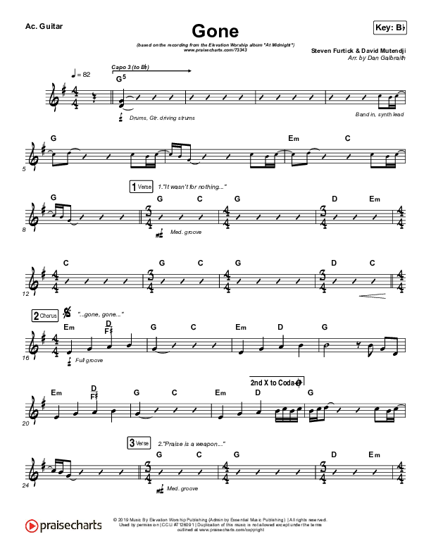Gone Acoustic Guitar (Elevation Worship)