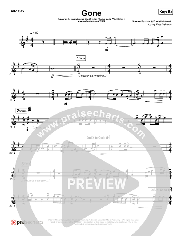 Gone Alto Sax (Elevation Worship)