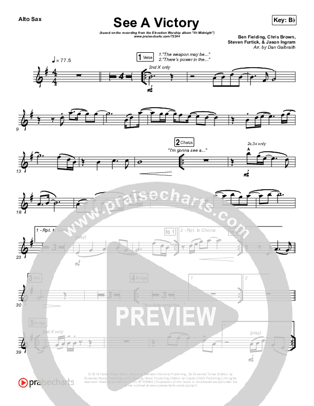 See A Victory Alto Sax (Elevation Worship)