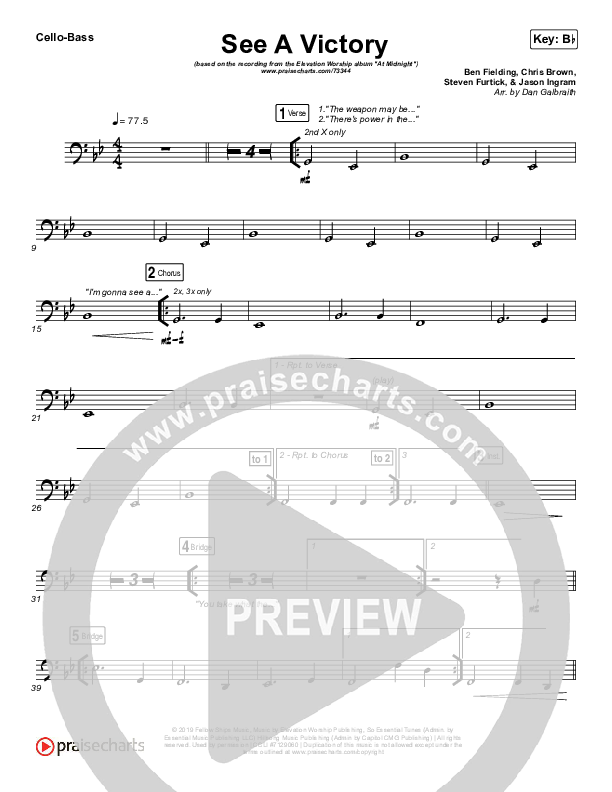 See A Victory Cello/Bass (Elevation Worship)