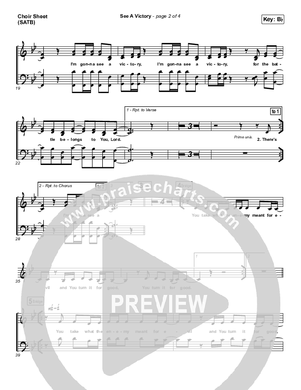 See A Victory Choir Sheet (SATB) (Elevation Worship)