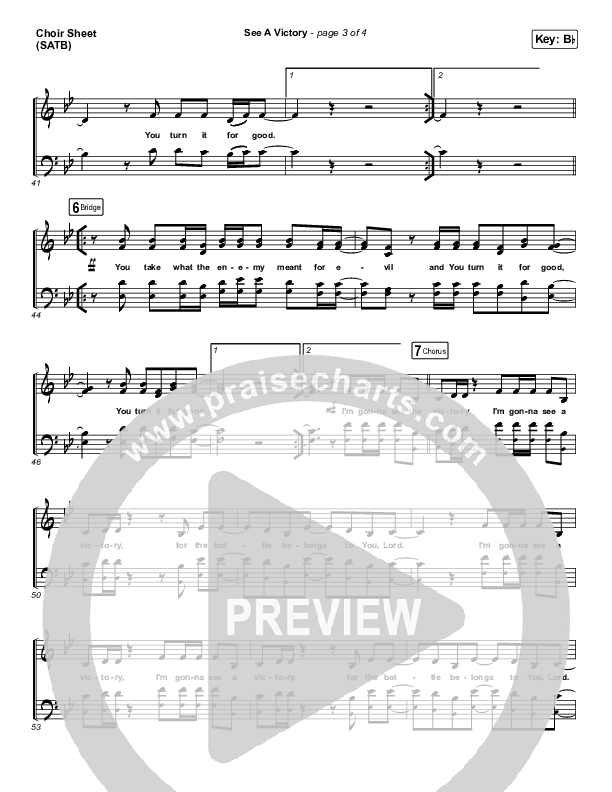 See A Victory Choir Sheet (SATB) (Elevation Worship)